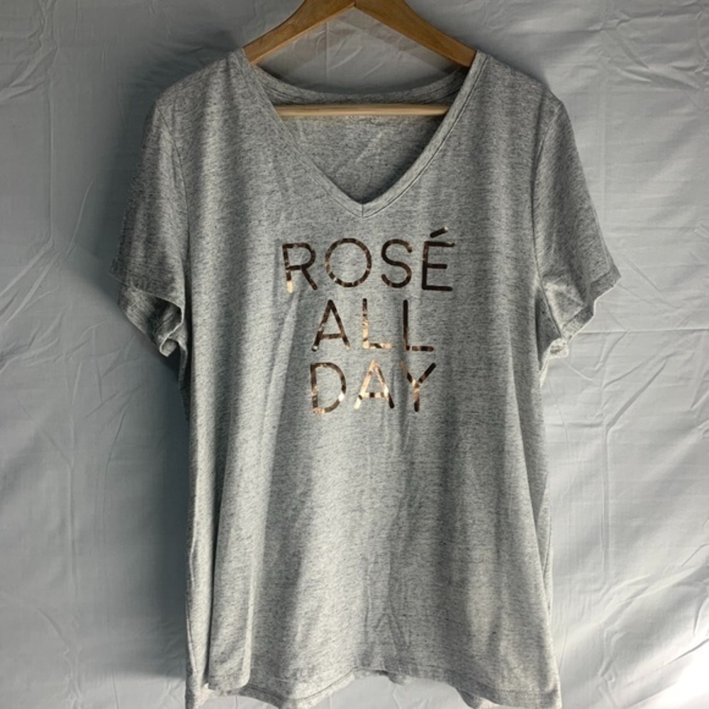 Lane Bryant Rose All Day Gold Foil Shirt 18/20